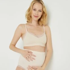 BRASSIERE ALLAITEMENT COTON POUDRE