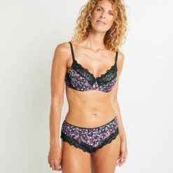 SHORTY MICROFIBRE NOIR/ROSE -Triumph Soldes 11286604 D