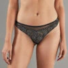 TANGA TULLE BRODE NOIR/ARGENT -Triumph Soldes 11297700 F