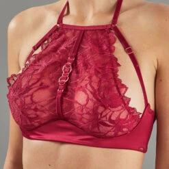 SOUTIEN-GORGE PLONGEANT DENTELLE BORDEAUX -Triumph Soldes 11299900 Z