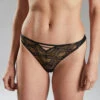 Calypso TANGA TULLE BRODE MULTICO NOIR -Triumph Soldes 11309100 F