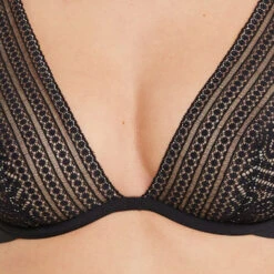 SOUTIEN-GORGE FOULARD DENTELLE NOIR -Triumph Soldes 20002300 Z