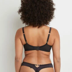 SOUTIEN-GORGE CORBEILLE BRODE MULTICO NOIR -Triumph Soldes 20005500 D