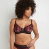SOUTIEN-GORGE CORBEILLE BRODE MULTICO NOIR -Triumph Soldes 20005500 F