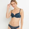 SOUTIEN-GORGE EMBOITANT DENTELLE MULTICO BLEU -Triumph Soldes 20009400 F