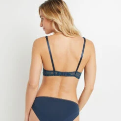SOUTIEN-GORGE AMPLI FOULARD DENTELLE MULTICO BLEU -Triumph Soldes 20009500 D