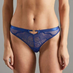 Blue TANGA DENTELLE BLEU