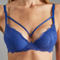 Blue SOUTIEN-GORGE PUSH UP DENTELLE BLEU -Triumph Soldes 20011600 Z