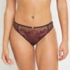 STRING TULLE BRODE MARRON -Triumph Soldes 20013800 F