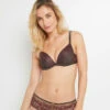 SOUTIEN-GORGE PUSH TULLE BRODE MARRON -Triumph Soldes 20015300 F