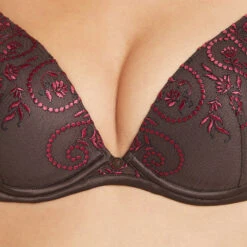 SOUTIEN-GORGE PUSH TULLE BRODE MARRON -Triumph Soldes 20015300 Z