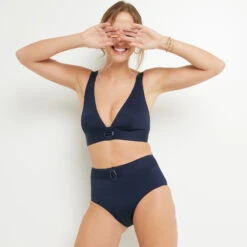 MAILLOT DE BAIN CULOTTE HAUTE MARINE -Triumph Soldes 20018800 D