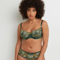 Triumph Soldes 4 SOUTIEN-GORGE CORBEILLE TULLE VERT FONCE