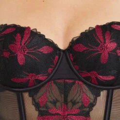 GUEPIERE TULLE BRODE MULTICO NOIR -Triumph Soldes 20025100 Z