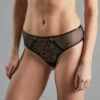 SHORTY STRING TULLE BRODE NOIR -Triumph Soldes 20027800 F