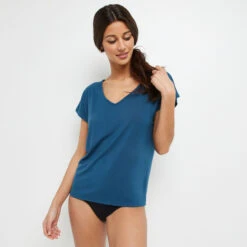 T-SHIRT MANCHES COURTES PETROLE