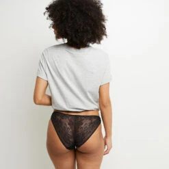 CULOTTE MICROFIBRE DENTELLE NOIR