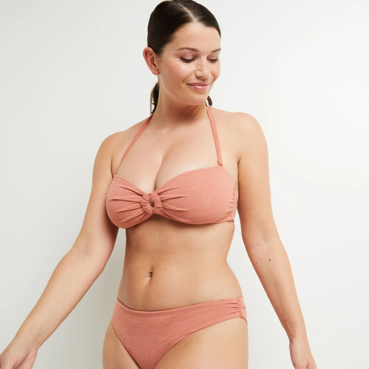 MAILLOT DE BAIN BANDEAU MICROFIBRE ROSE 7 MAILLOT DE BAIN BANDEAU MICROFIBRE ROSE – Image 5