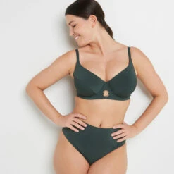 Lisa MAILLOT DE BAIN CULOTTE HAUTE VERT FONCE 9 Lisa MAILLOT DE BAIN CULOTTE HAUTE VERT FONCE -Triumph Soldes 20045801 C