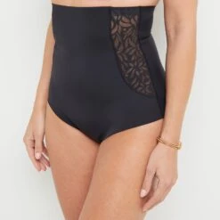 CULOTTE TRES HAUTE MICROFIBRE NOIR