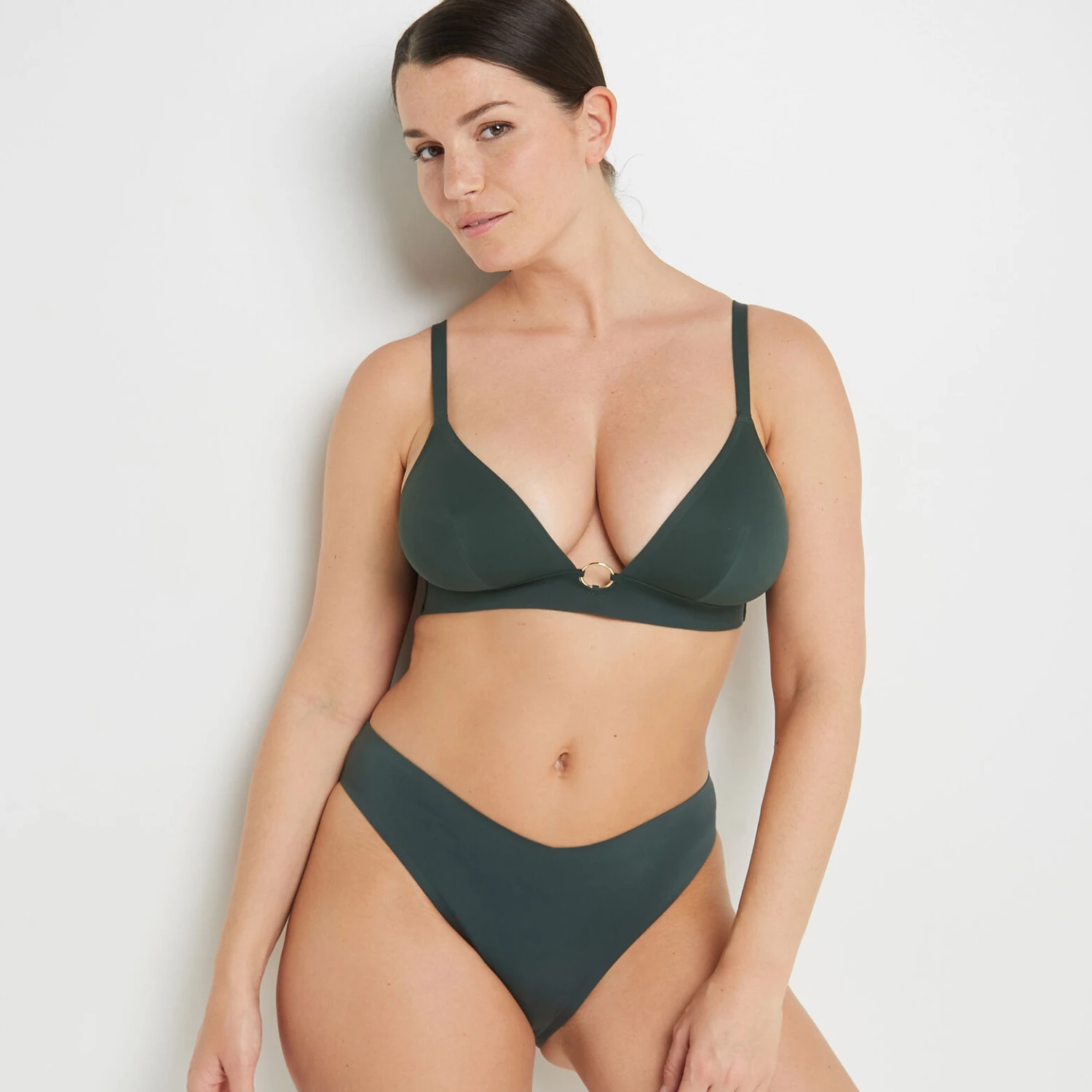 Lisa MAILLOT DE BAIN SLIP HIGH LEG VERT FONCE 5 Lisa MAILLOT DE BAIN SLIP HIGH LEG VERT FONCE – Image 3