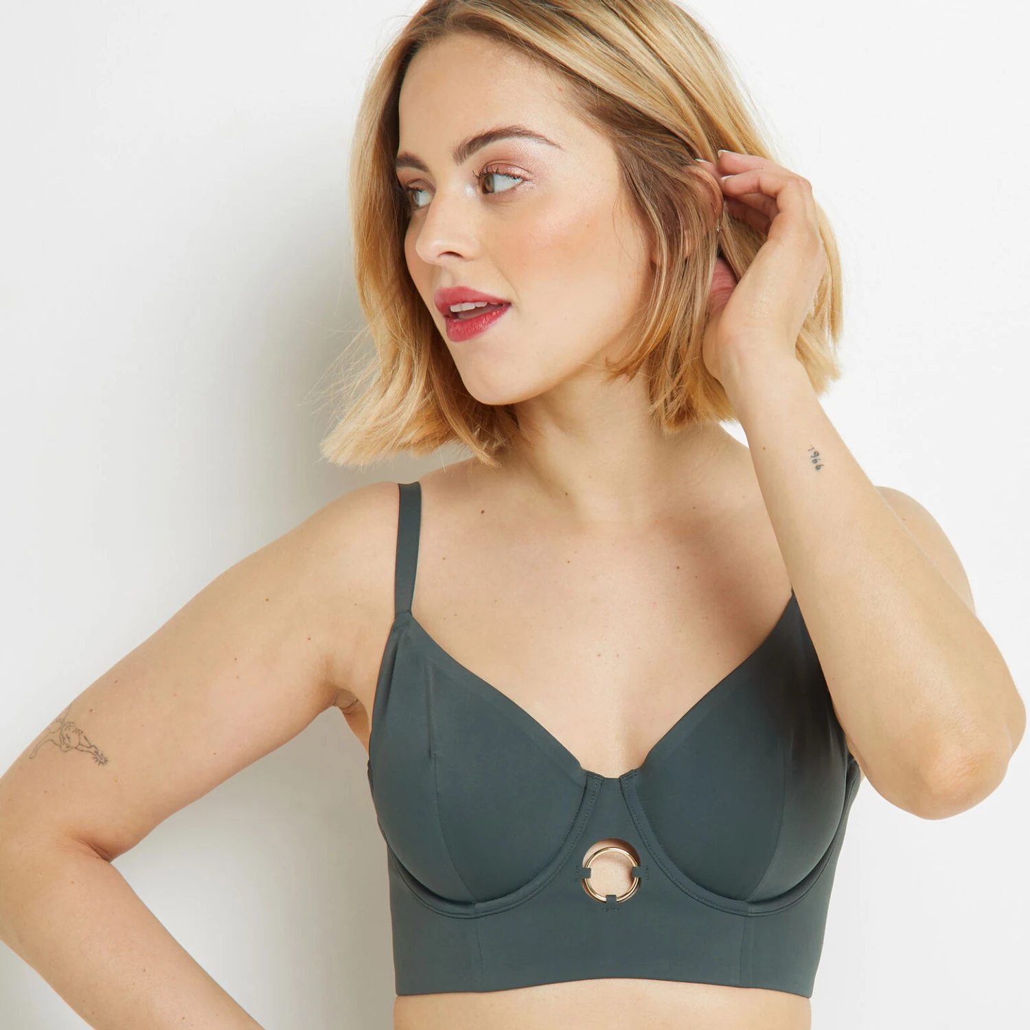 Lisa MAILLOT DE BAIN EMBOITANT VERT FONCE 4 Lisa MAILLOT DE BAIN EMBOITANT VERT FONCE – Image 2