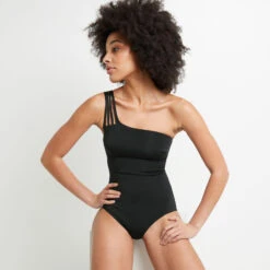 Lisa MAILLOT DE BAIN 1 PIECE 1 EPAULE NOIR -Triumph Soldes 20050200 C