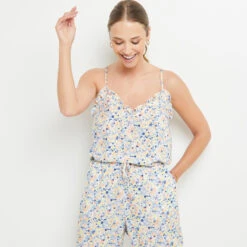 DEBARDEUR IMPRIME MULTICO BLEU