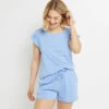 TEE SHIRT MANCHES COURTES COTON BLEU CLAIR -Triumph Soldes 20065800 F