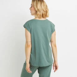 TEE SHIRT MANCHES COURTES COTON KAKI -Triumph Soldes 20070501 D