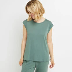 TEE SHIRT MANCHES COURTES COTON KAKI