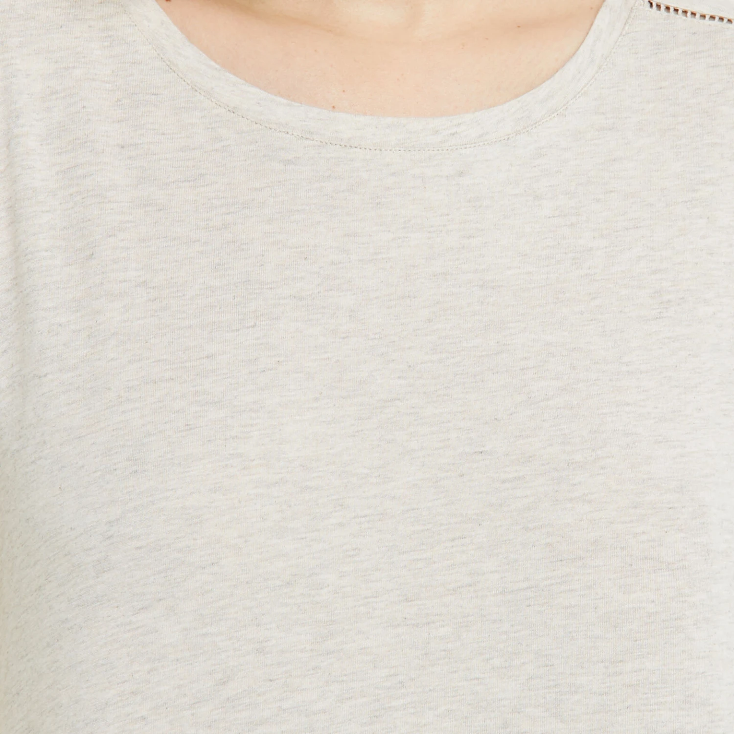 TEE SHIRT MANCHES COURTES COTON BEIGE 5 TEE SHIRT MANCHES COURTES COTON BEIGE – Image 3