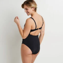 MAILLOT DE BAIN 1 PIECE EMBOITANT NOIR -Triumph Soldes 42585700 D