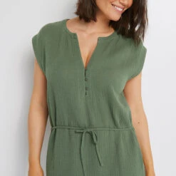 TUNIQUE GAZE DE COTON KAKI -Triumph Soldes 42595302 Z