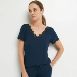 TEE SHIRT MANCHES COURTES MARINE