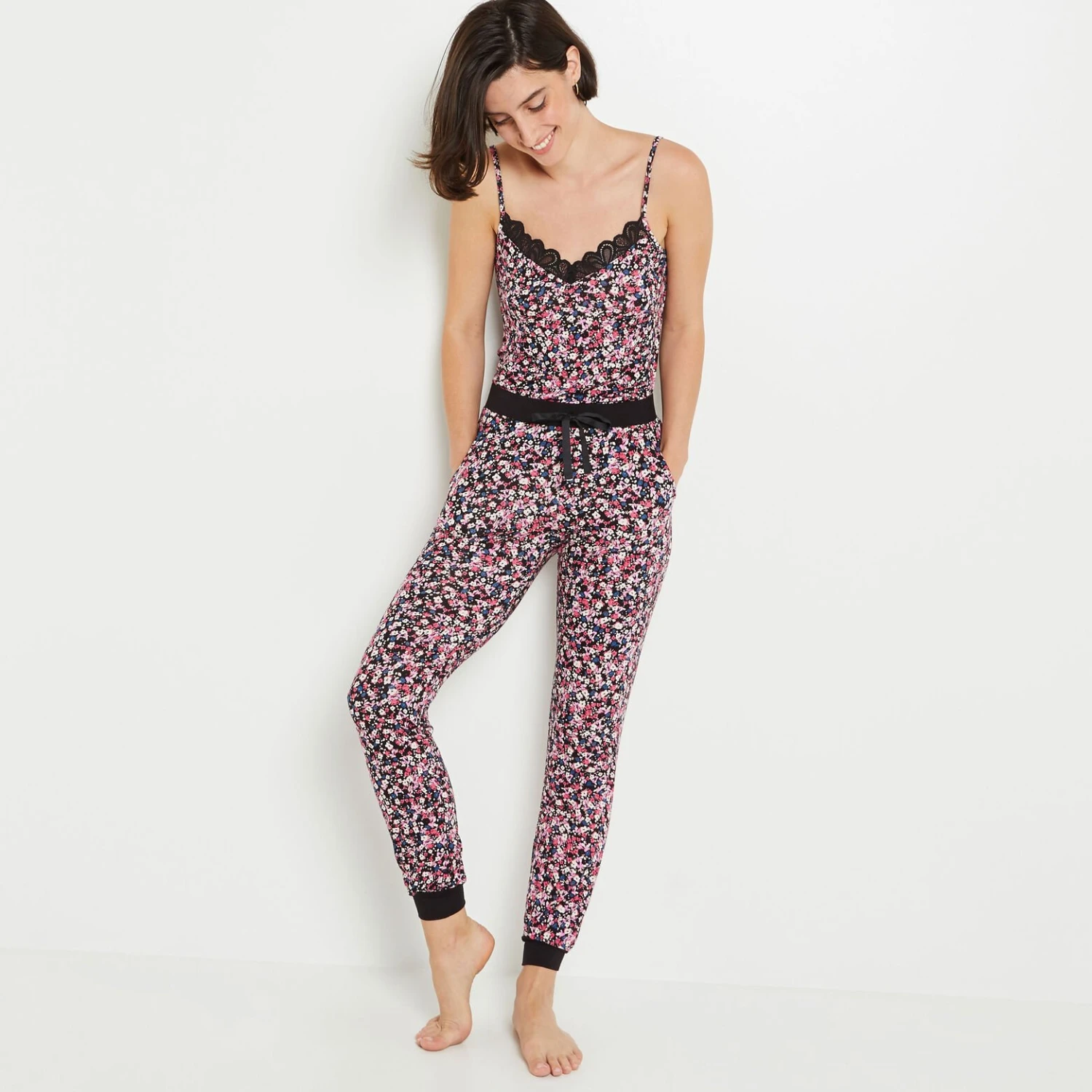 TREGGING NOIR/ROSE 3 TREGGING NOIR/ROSE