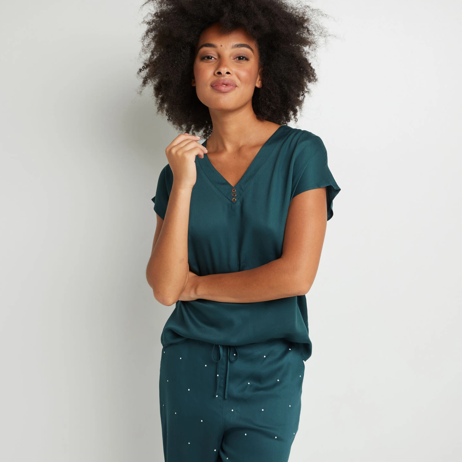 TEE SHIRT MANCHES COURTES VISCOSE VERT 3 TEE SHIRT MANCHES COURTES VISCOSE VERT