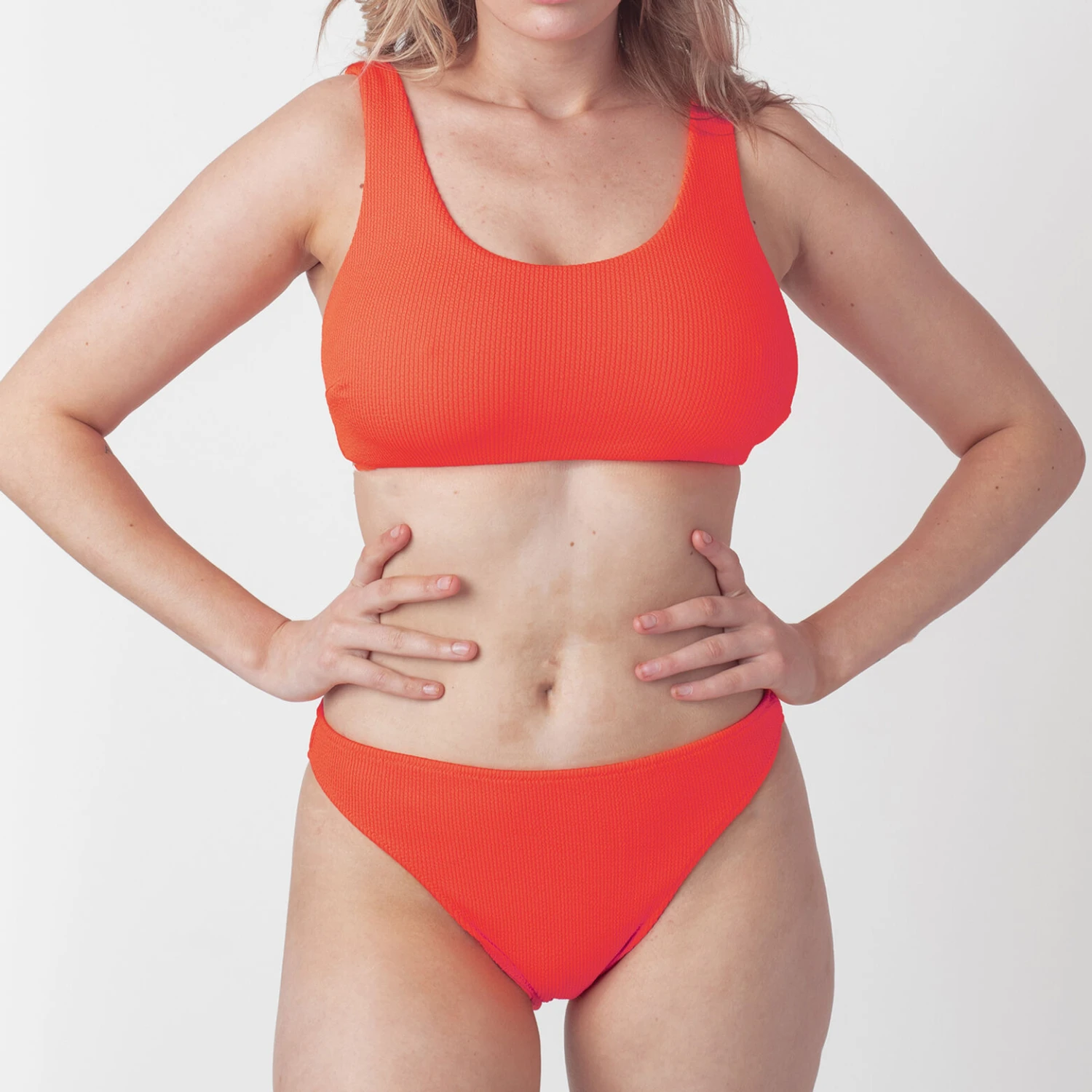 BRASSIERE MAILLE GAUFREE ORANGE 3 BRASSIERE MAILLE GAUFREE ORANGE