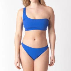 BRASSIERE ONE SHOULDER MAILLE COTEL BLEU